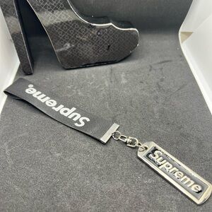 COPY Supreme Black and Silver Keychain